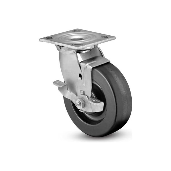 Colson 4 Series Swivel Plate Caster 4.05109.339 BRK7 - Phenolic Top Lock Brake 5" Dia. 1000 Lb